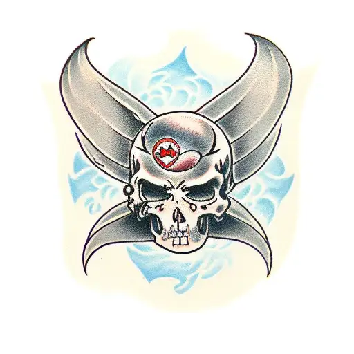 death bat tattoo design idea