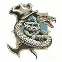 Cowboy and a rattlesnake in dallas cowboys logo tattoo design idea