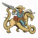 Cowboy and a rattlesnake in dallas cowboys logo tattoo design idea