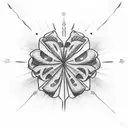 4 leaf clover draped in American flag  tattoo design idea