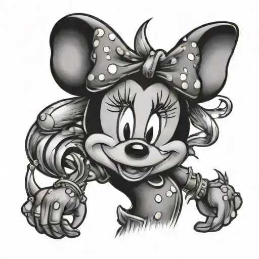evil disney minnie mouse tattoo design idea