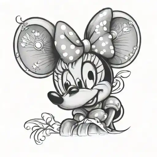 super evil disney minnie mouse tattoo design idea