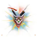 Kintsugi spear tattoo design idea