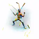 Kintsugi spear tattoo design idea