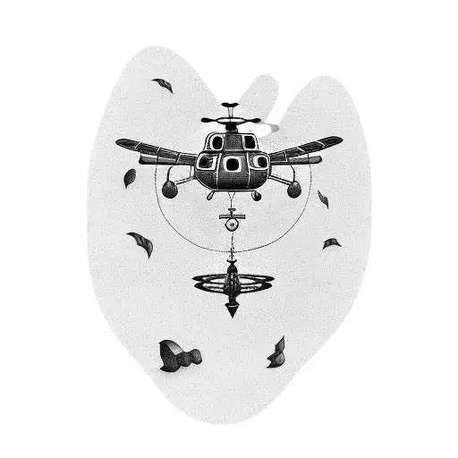 seaking helicopter tattoo design idea