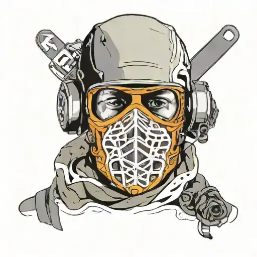 ski mask gluten free triathlete tattoo design idea