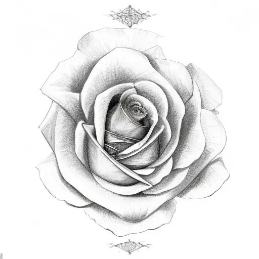 bible verse with surrounded by rose pedals tattoo design idea