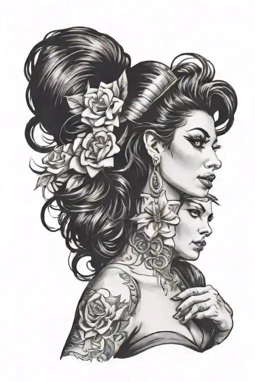 Amy Winehouse sleeve   tattoo design idea