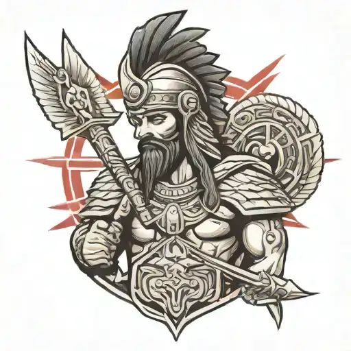 Assyrian warrior tattoo design idea