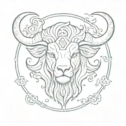 Leo Taurus stamp type tattoo like tattoo design idea