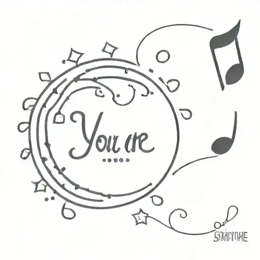 you are my sunshine writing musical notes tattoo design idea