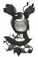 warior bird blackbird  tattoo design idea