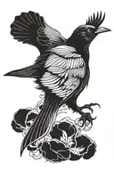 warior bird blackbird  tattoo design idea