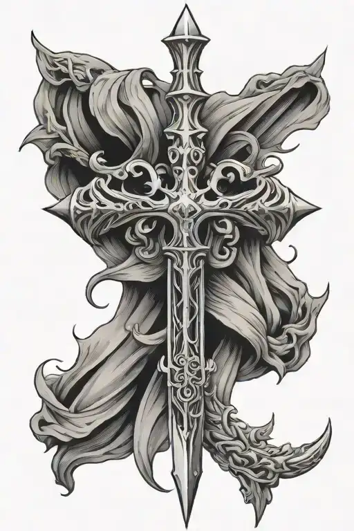 cross sword  tattoo design idea