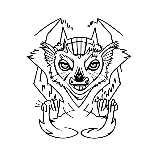 sporty lemur without a lot of details tattoo design idea