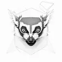 Picture a sleek and confident lemur with a slightly tilted head, its eyes exuding curiosity and agility. The design feat tattoo design idea