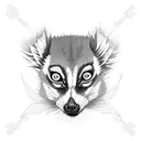 Picture a sleek and confident lemur with a slightly tilted head, its eyes exuding curiosity and agility. The design feat tattoo design idea