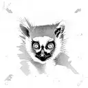 Picture a sleek and confident lemur with a slightly tilted head, its eyes exuding curiosity and agility. The design feat tattoo design idea