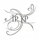 Initials TP and KP overlapping tattoo design idea