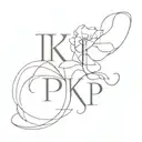 Initials TP and KP overlapping tattoo design idea