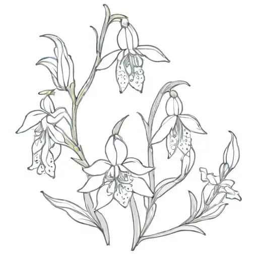 &nbsp;snowdrop larkspur honeysuckle flowers  tattoo tiny&nbsp; tattoo design idea