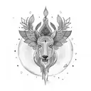 A tranquil yoga pose amidst a lush forest with vibrant colors tattoo design idea