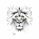 phoenix with lion tattoo design idea
