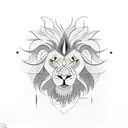 phoenix with lion tattoo design idea