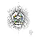 phoenix with lion tattoo design idea