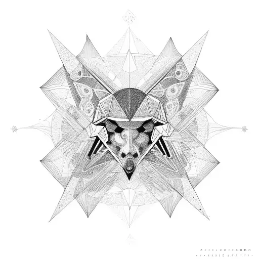space metatron geometric tattoo design idea