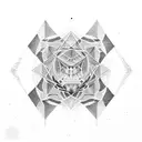 space metatron geometric tattoo design idea