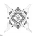 space metatron geometric tattoo design idea