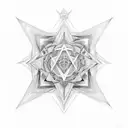 space metatron geometric tattoo design idea