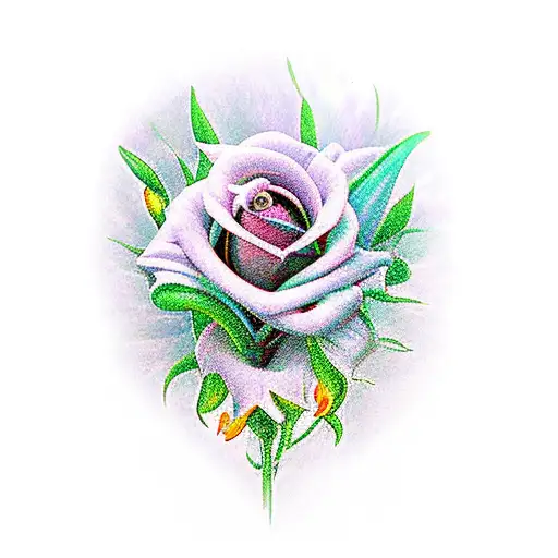 red rose, violet, marigold, aster, daffodil, lily of the valley tattoo design idea