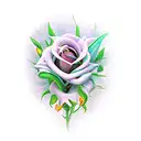 red rose, violet, marigold, aster, daffodil, lily of the valley tattoo design idea