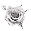 red rose, violet, marigold, aster, daffodil, lily of the valley tattoo design idea