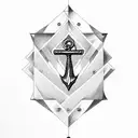 anchor with north star  tattoo design idea