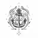 anchor with north star  tattoo design idea