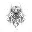 humanoid monster tattoo design idea