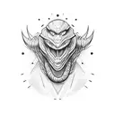 humanoid monster tattoo design idea