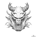 humanoid monster tattoo design idea