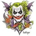 heath ledger joker lower leg. why so serious ha ha ha tattoo design idea