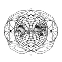 A bohemian-inspired map of the world with intricate dotwork detailing tattoo design idea