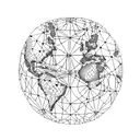 A bohemian-inspired map of the world with intricate dotwork detailing tattoo design idea