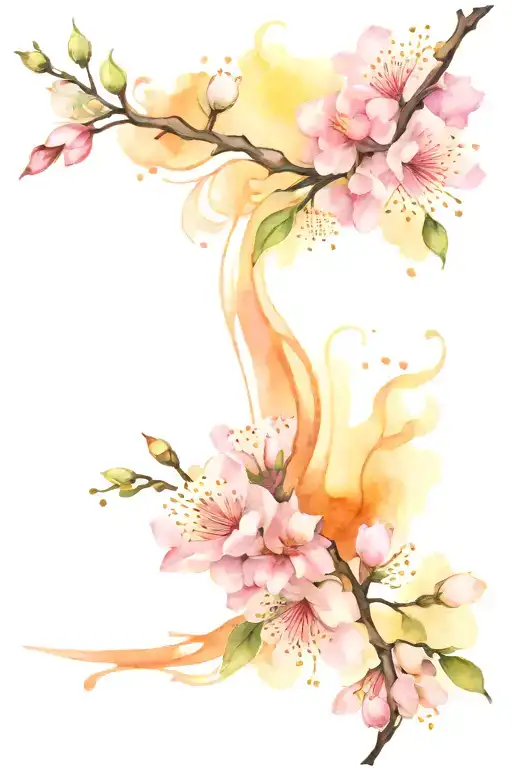 swirling cherryblossoms tattoo design idea