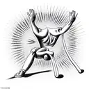 man chained to the ground looking up at the sun tattoo design idea