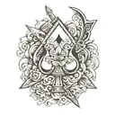ace of spades swords crossed tattoo design idea