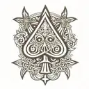 ace of spades swords crossed tattoo design idea