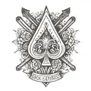 ace of spades swords crossed tattoo design idea