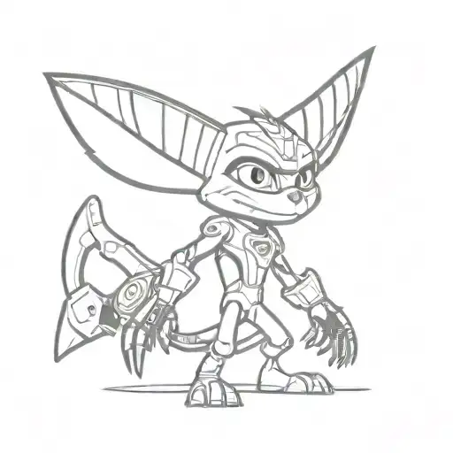 Ratchet and clank tattoo design idea